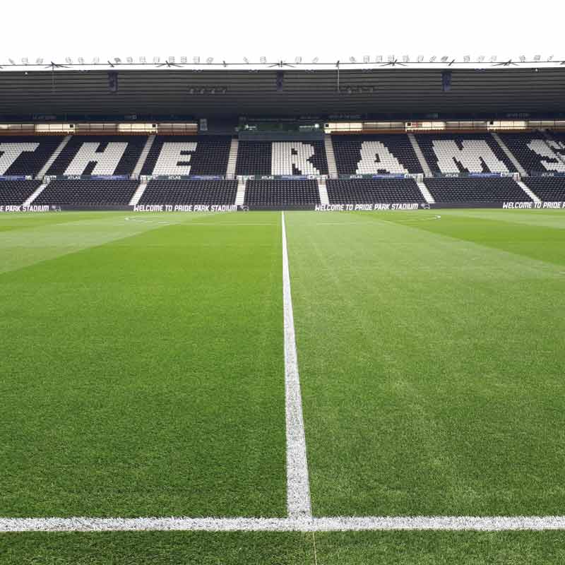 Direct paint being used at football stadium
