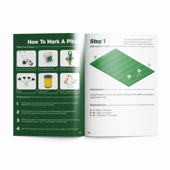Manuale di tracciatura campi aperto sulla pagina di come tracciare una linea